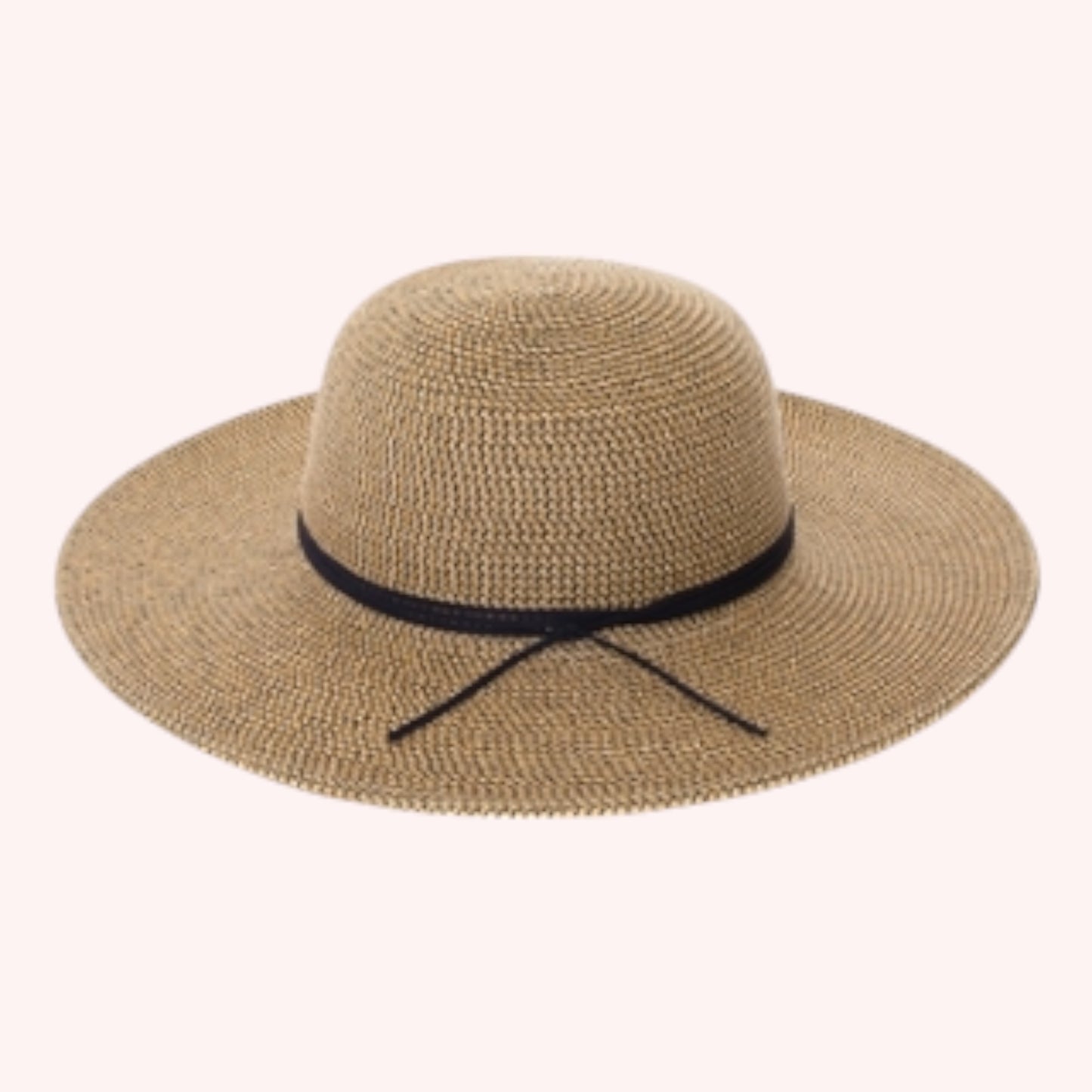 Heather Straw Sun Hat w/ Suede Tie β Packable UPF 50+