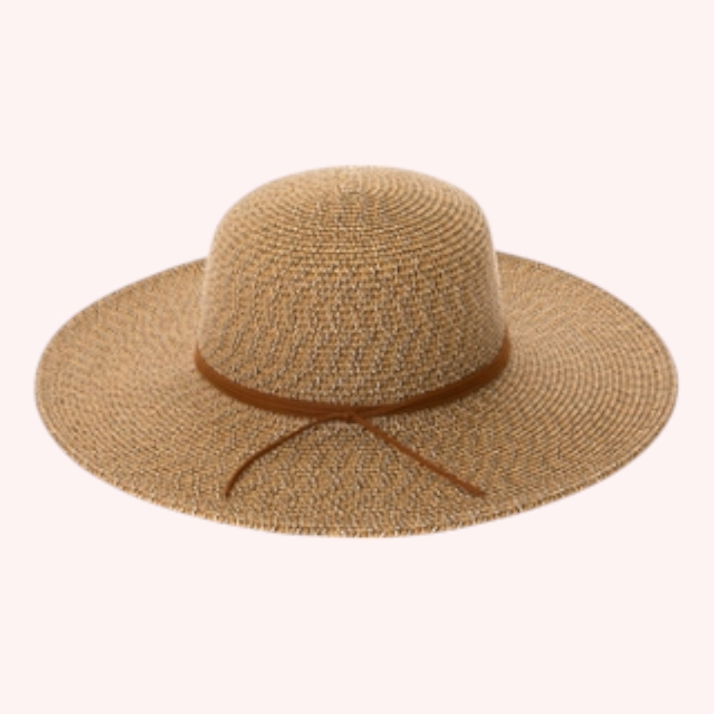 Heather Straw Sun Hat w/ Suede Tie β Packable UPF 50+