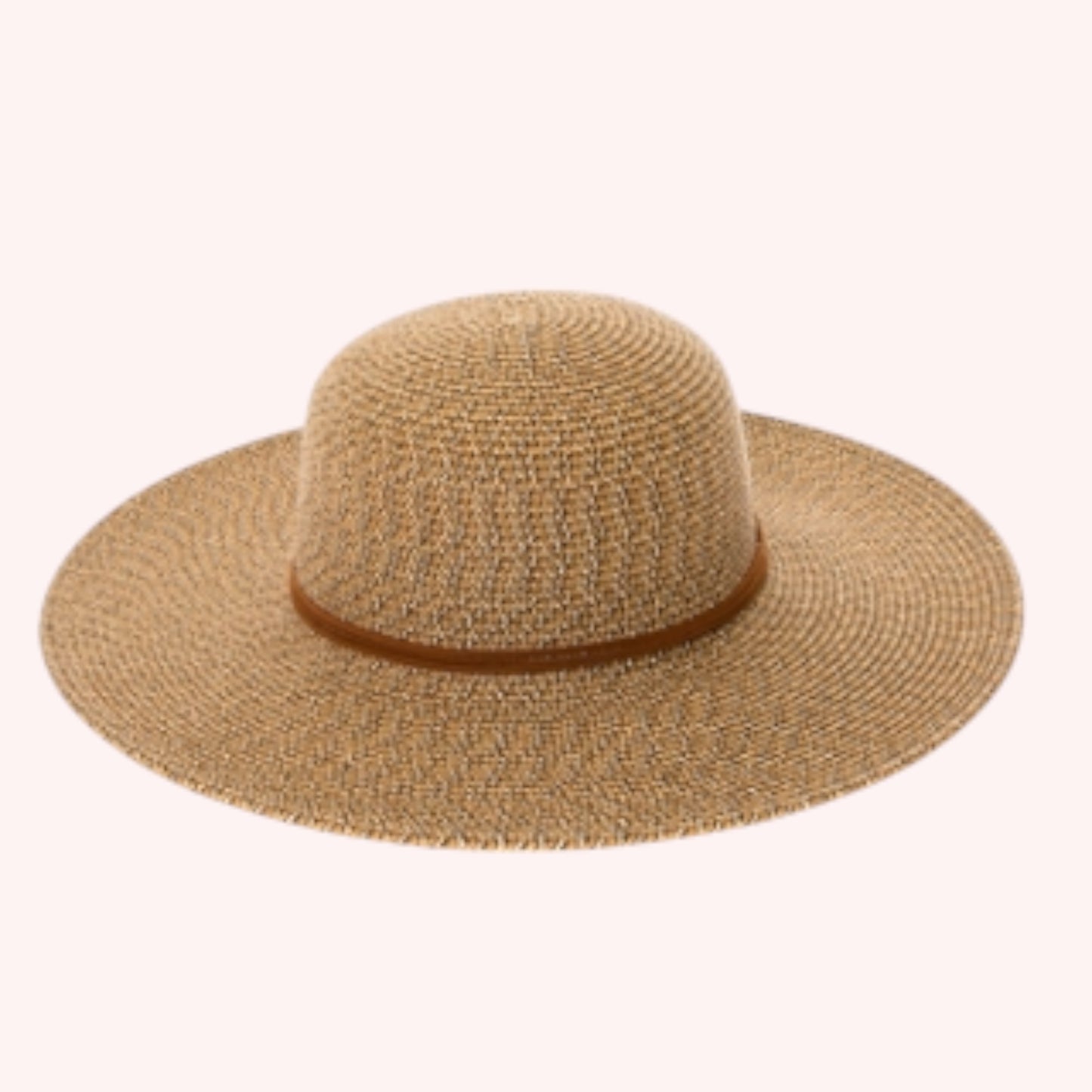 Heather Straw Sun Hat w/ Suede Tie β Packable UPF 50+