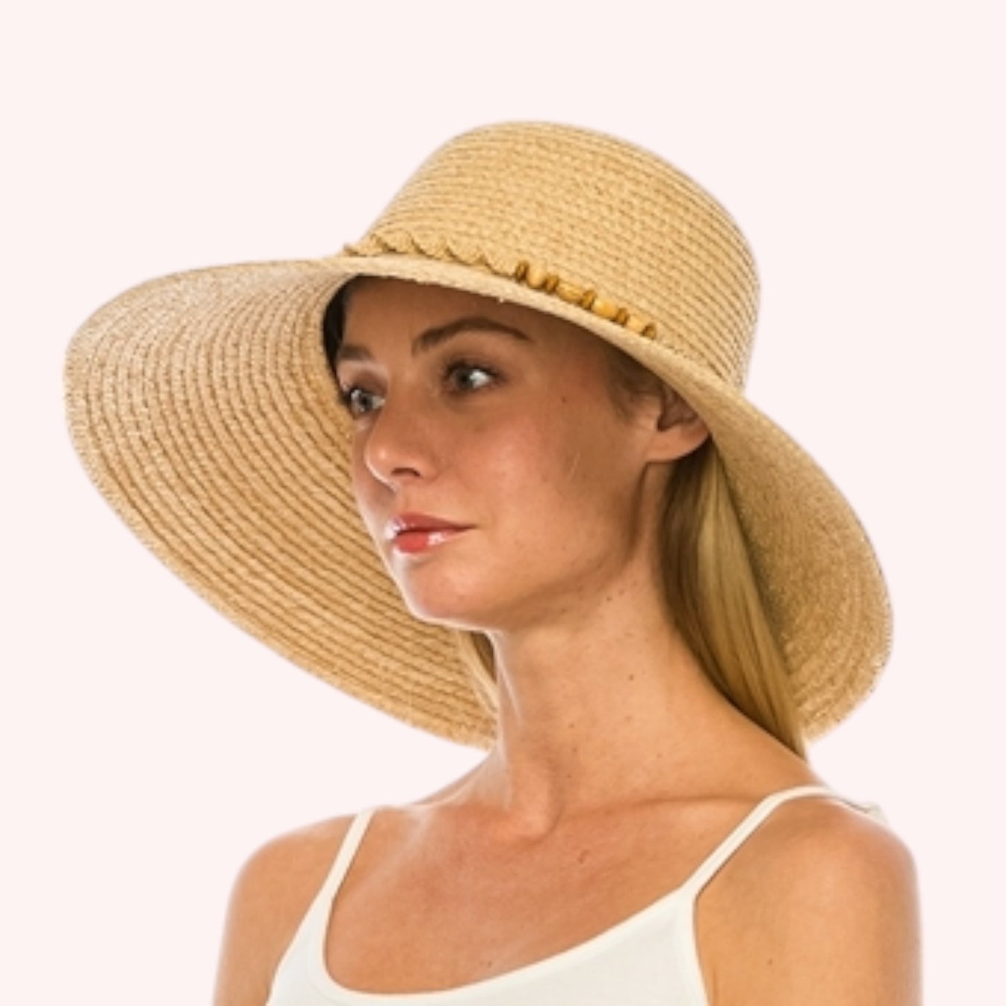 Raffia Straw Lampshade Sun Hat β Handmade, Packable & UPF 50