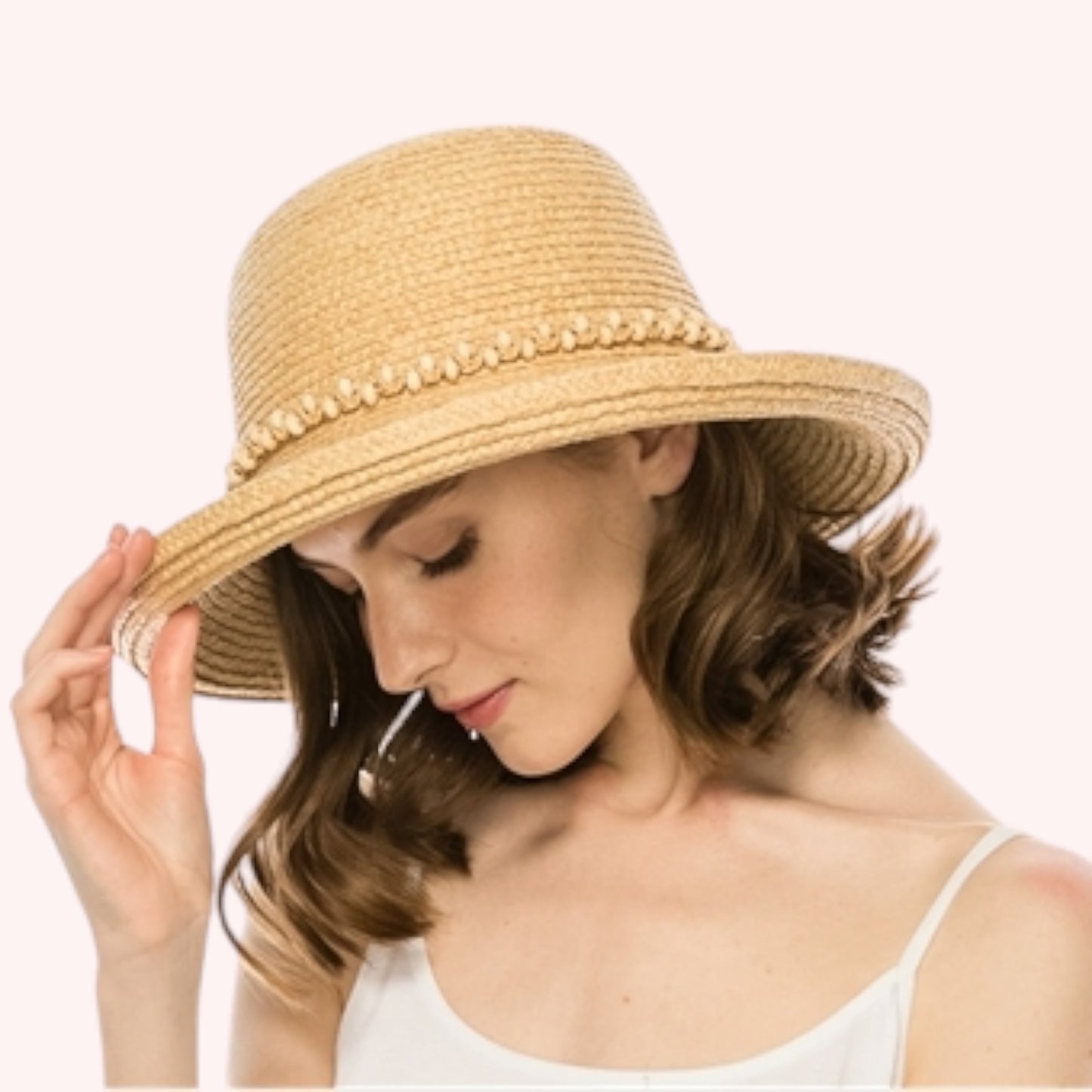Raffia Straw Kettle Sun Hat β Handmade, Packable & UPF 50+