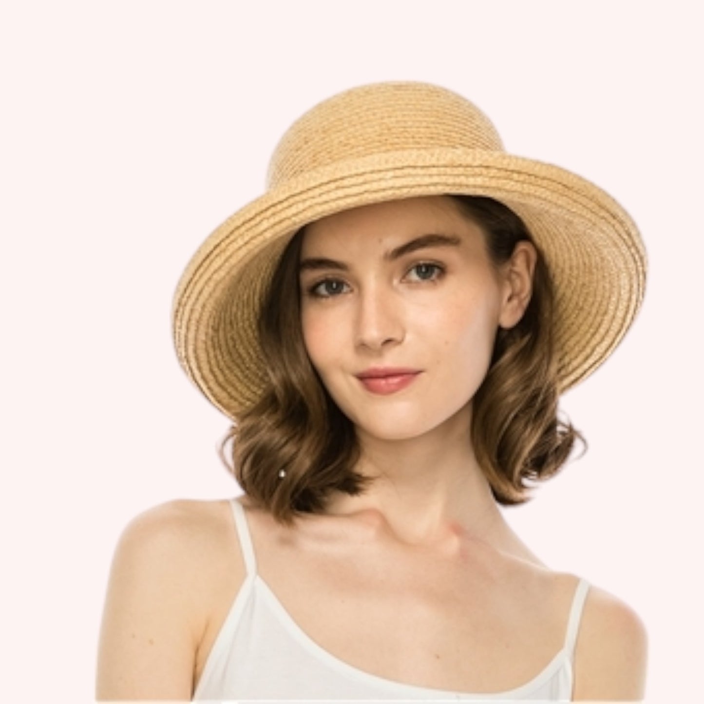 Raffia Straw Kettle Sun Hat β Handmade, Packable & UPF 50+