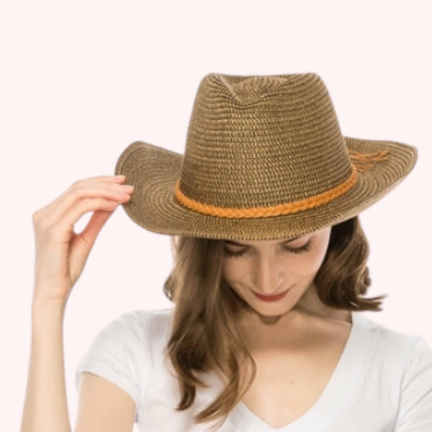 Straw Cowboy/Western Hat β Shapeable & Braided Band