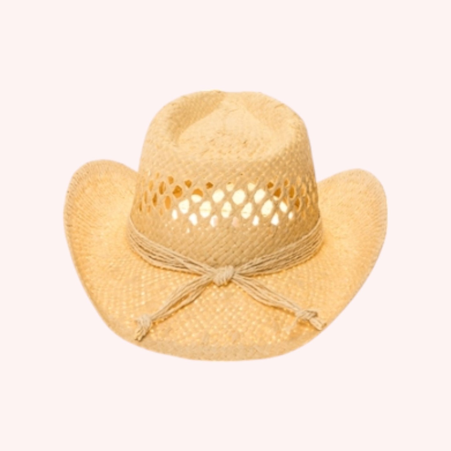 Women's Straw Cowboy Hat w/ Heart Concho