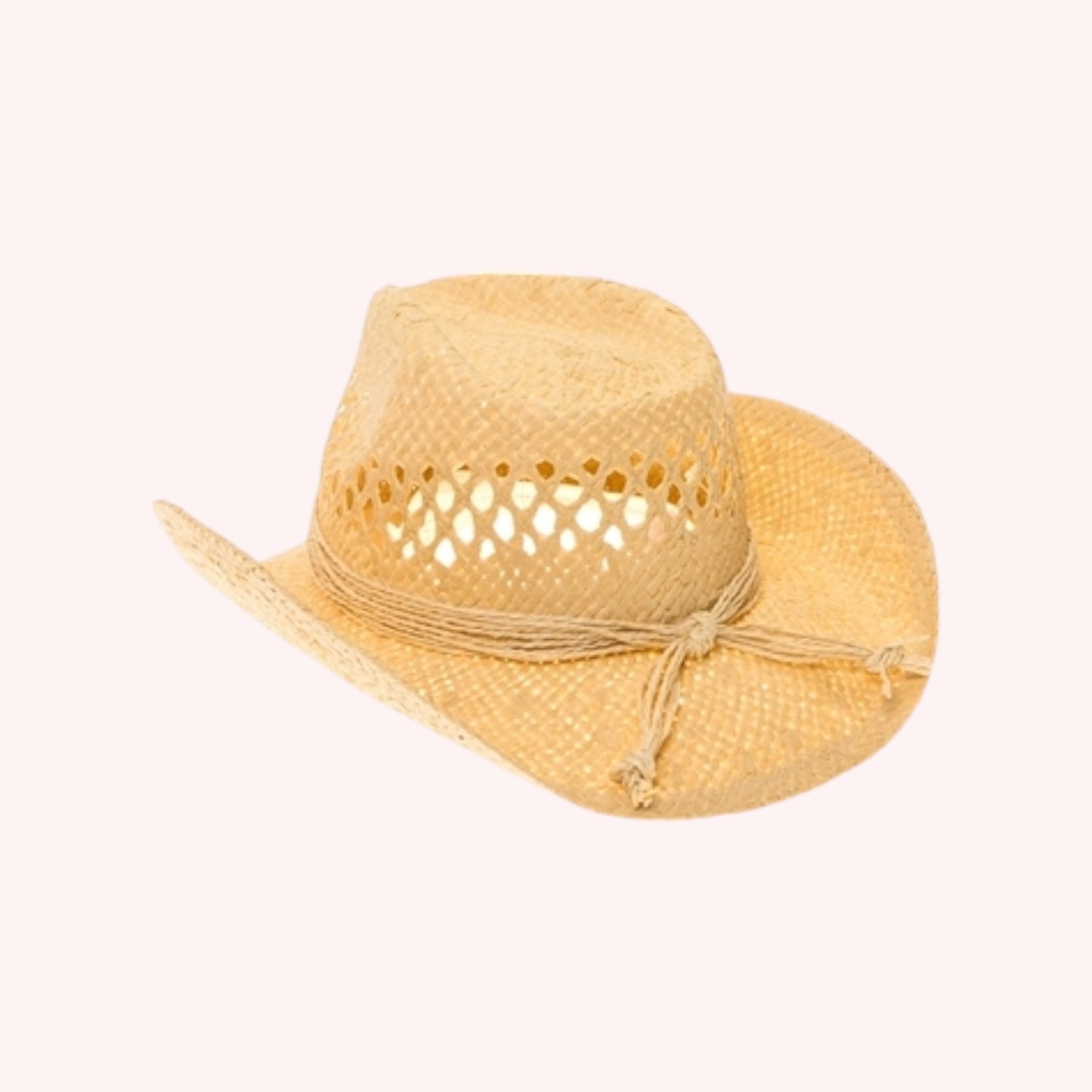 Women's Straw Cowboy Hat w/ Heart Concho