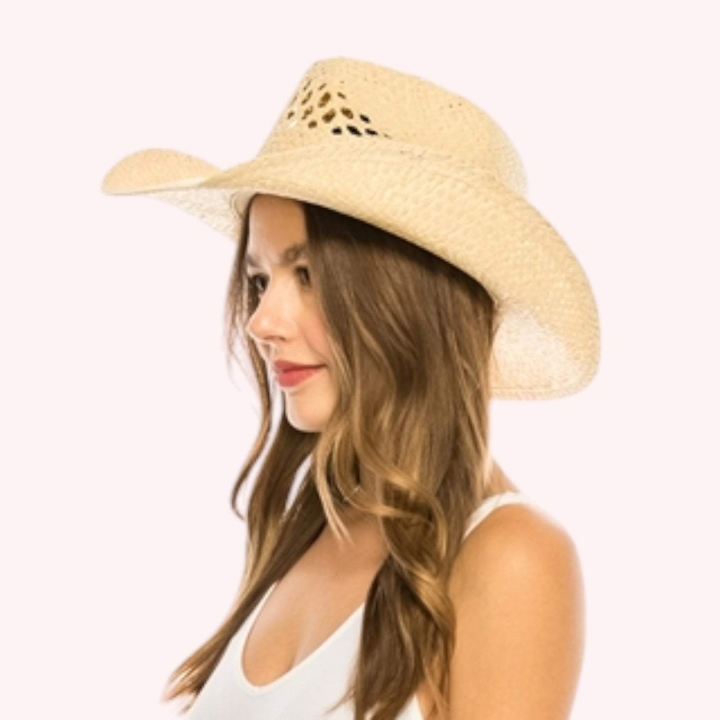 Straw Cowboy Hat w/ Seashells โ Handwoven & Shapeable