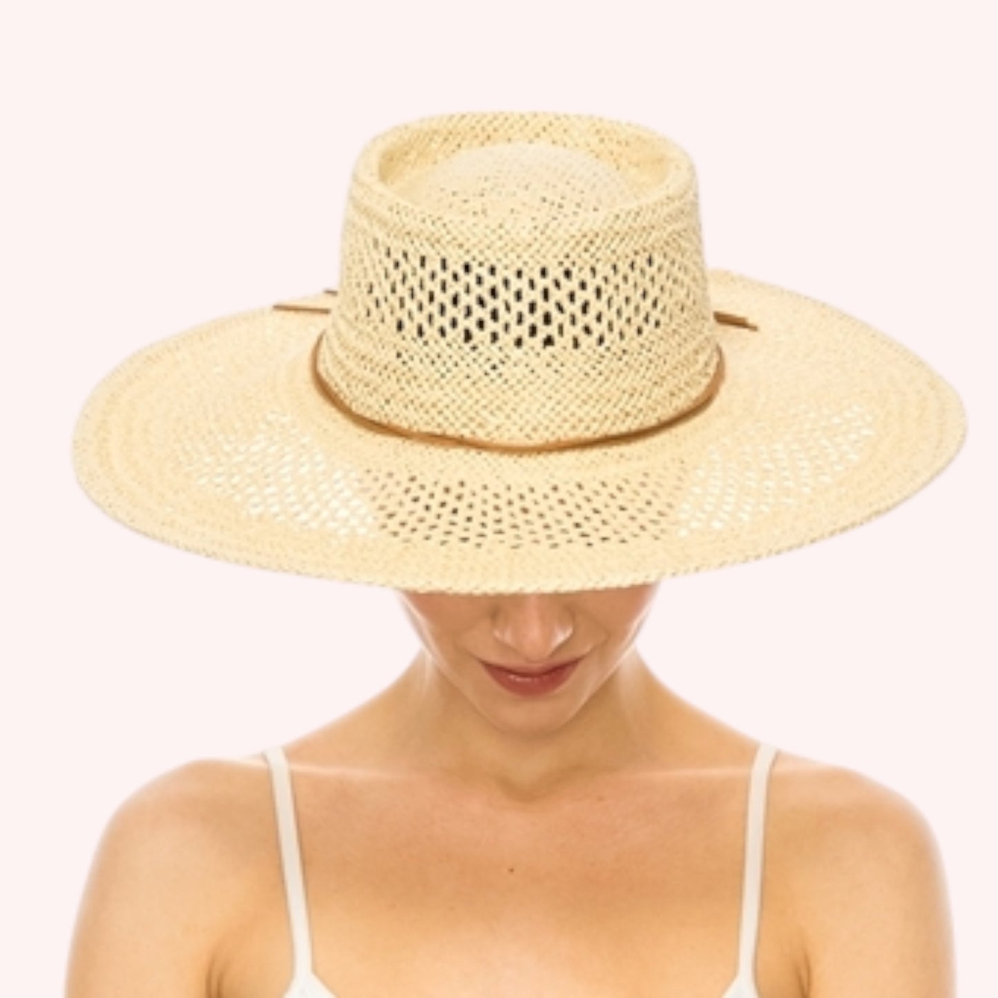 Peekaboo Weave Gambler Straw Hat β Handmade & UPF 50+