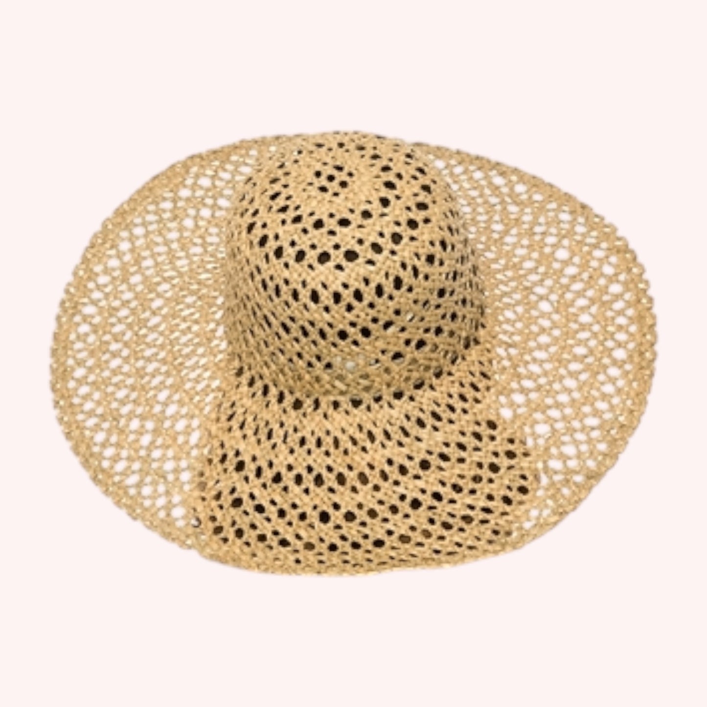 Open Weave Seagrass Straw Hat β Handwoven