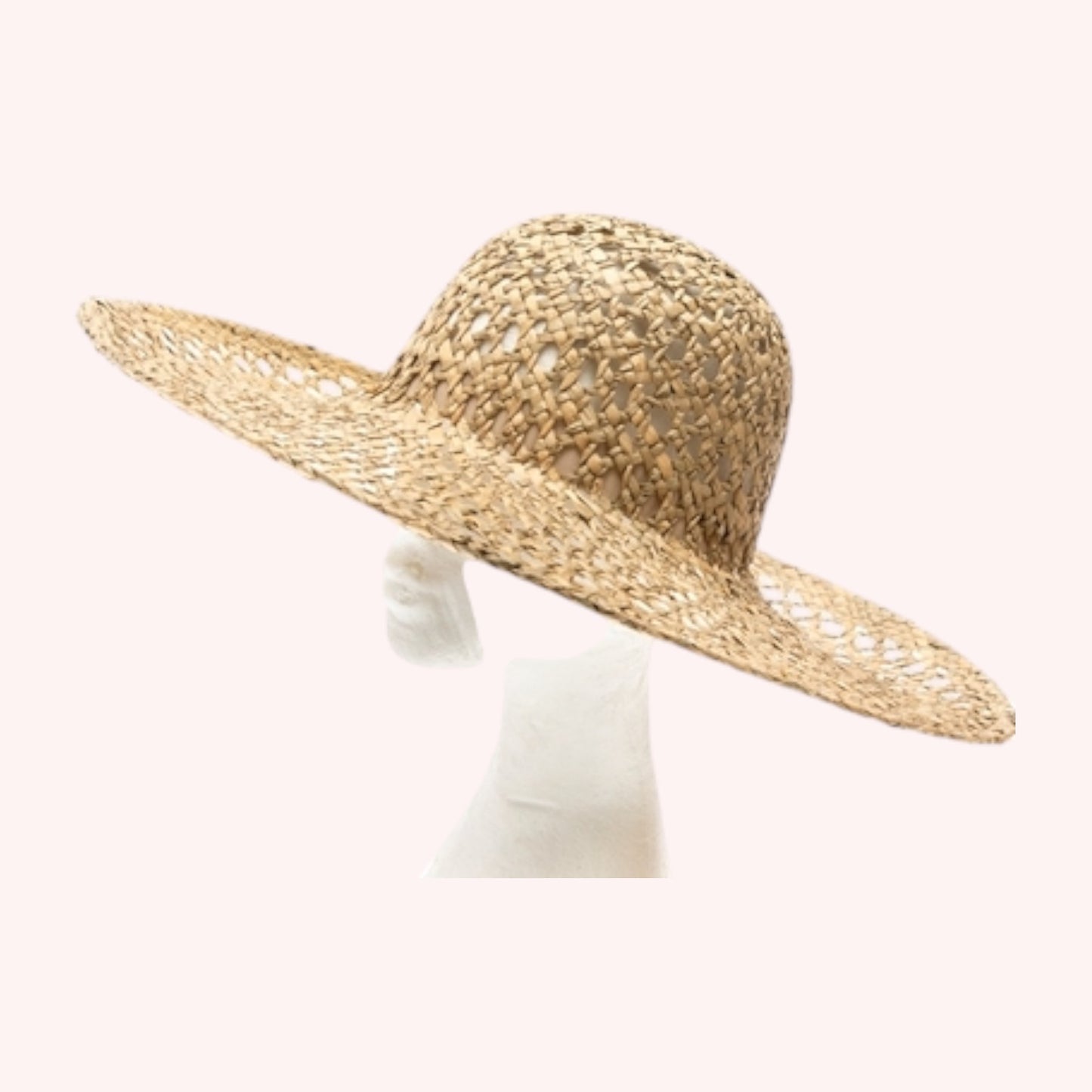 Open Weave Seagrass Straw Hat β Handwoven