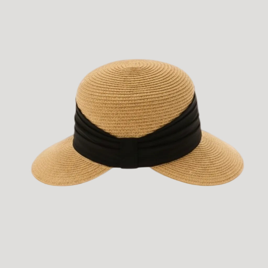 Face Framer Sun Hat with Pleated Chiffon Band β Women's | SOLOVE