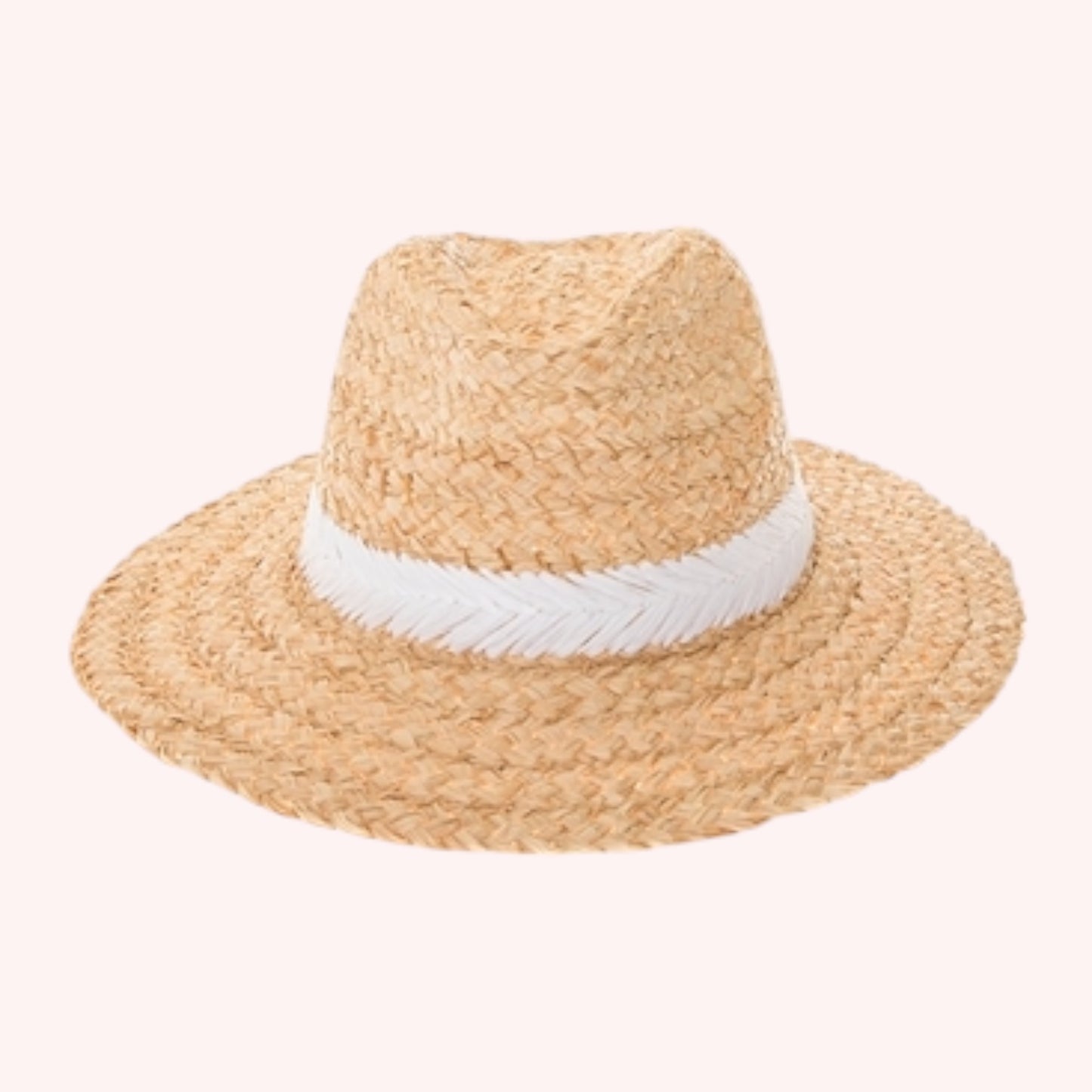 Raffia Panama Hat w/ Color Stitching β Handmade & UPF 50+