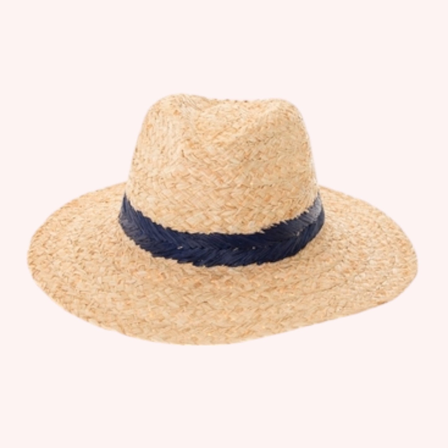 Raffia Panama Hat w/ Color Stitching β Handmade & UPF 50+