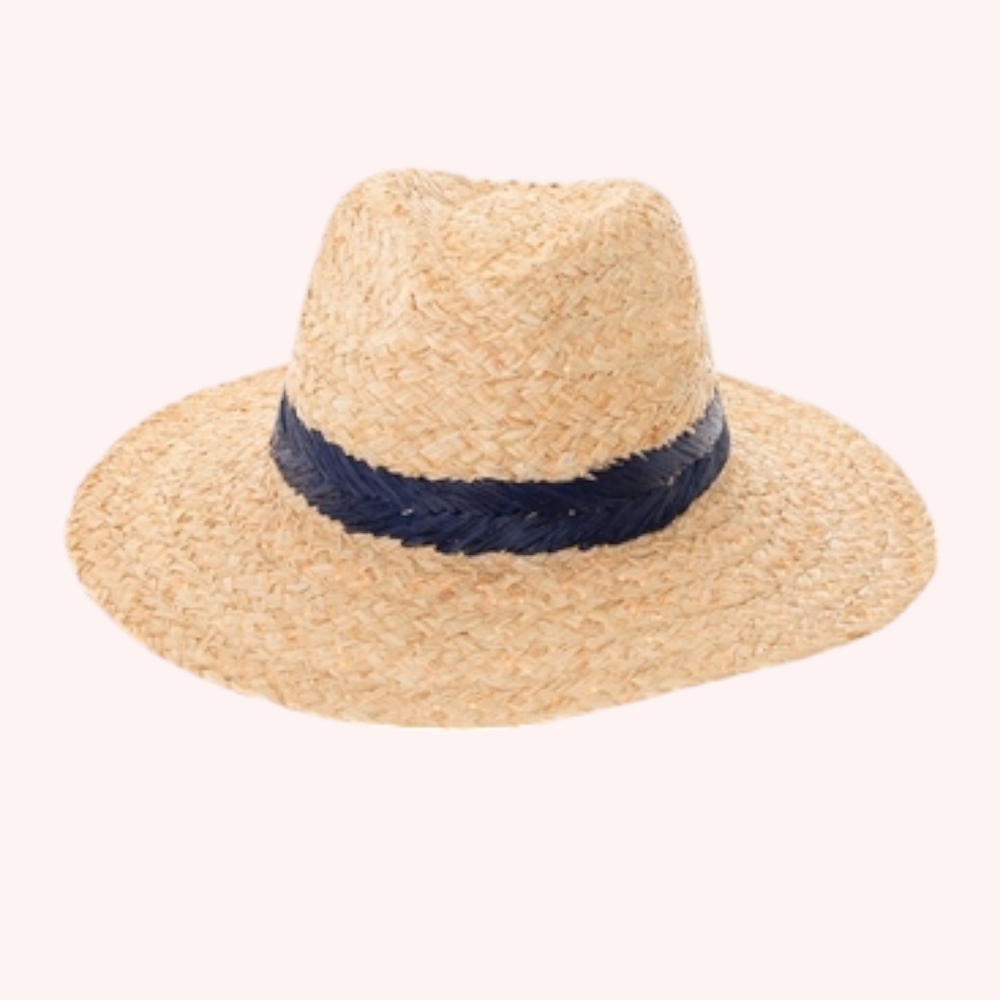 Raffia Panama Hat w/ Color Stitching β Handmade & UPF 50+