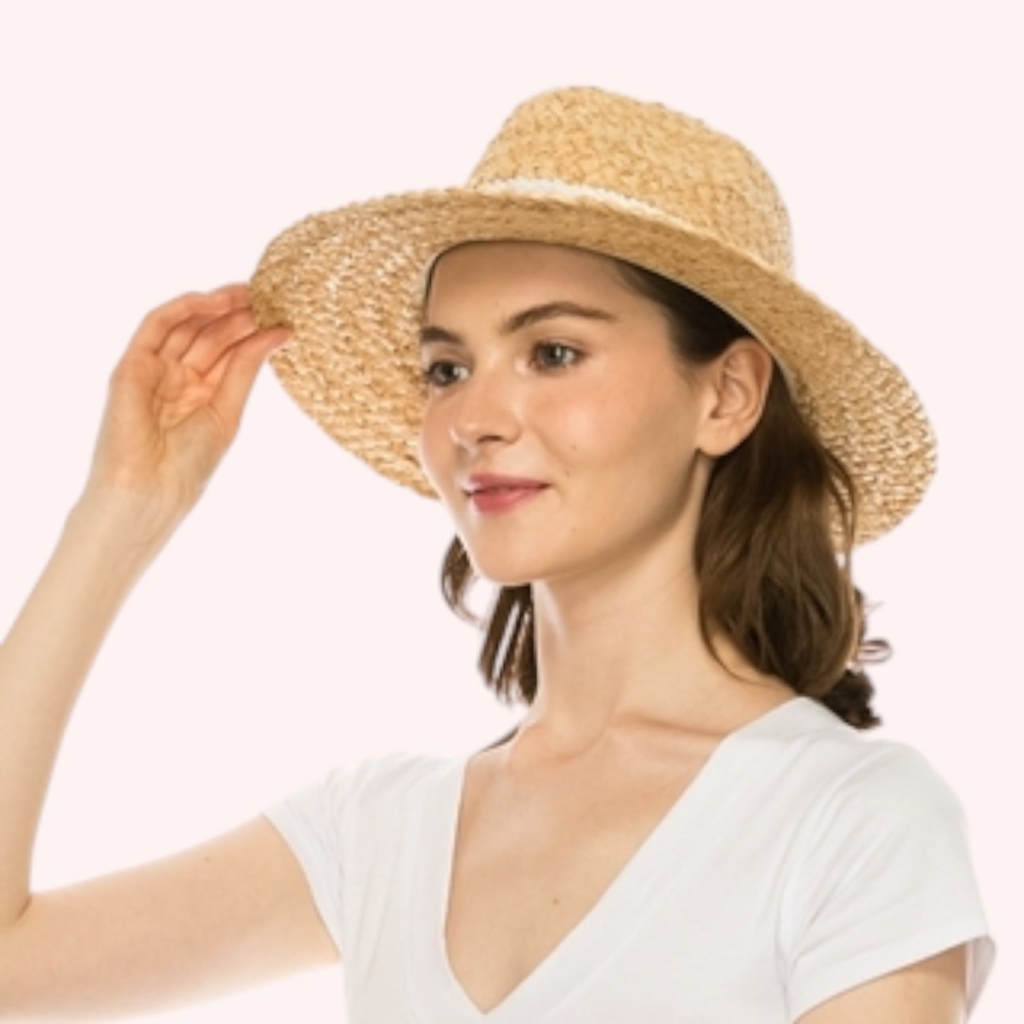 Raffia Panama Hat w/ Color Stitching β Handmade & UPF 50+