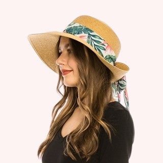 Sun Hat w/ Tropical Sash β Vibrant, Elegant & Sun-Safe