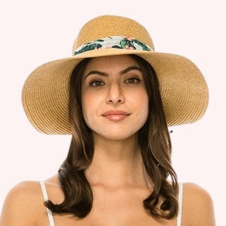 Sun Hat w/ Tropical Sash β Vibrant, Elegant & Sun-Safe