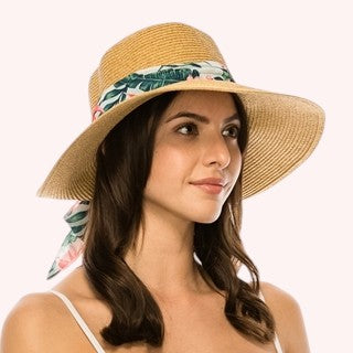 Sun Hat w/ Tropical Sash β Vibrant, Elegant & Sun-Safe