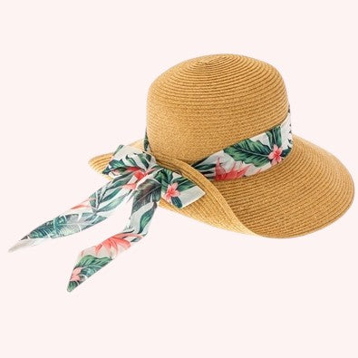 Sun Hat w/ Tropical Sash β Vibrant, Elegant & Sun-Safe