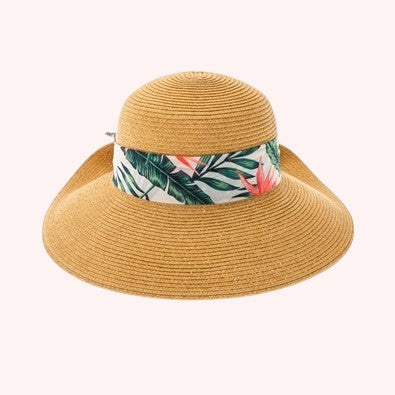 Sun Hat w/ Tropical Sash β Vibrant, Elegant & Sun-Safe