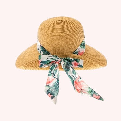 Sun Hat w/ Tropical Sash β Vibrant, Elegant & Sun-Safe