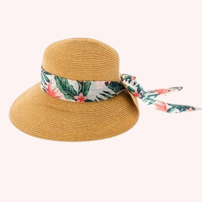 Sun Hat w/ Tropical Sash β Vibrant, Elegant & Sun-Safe