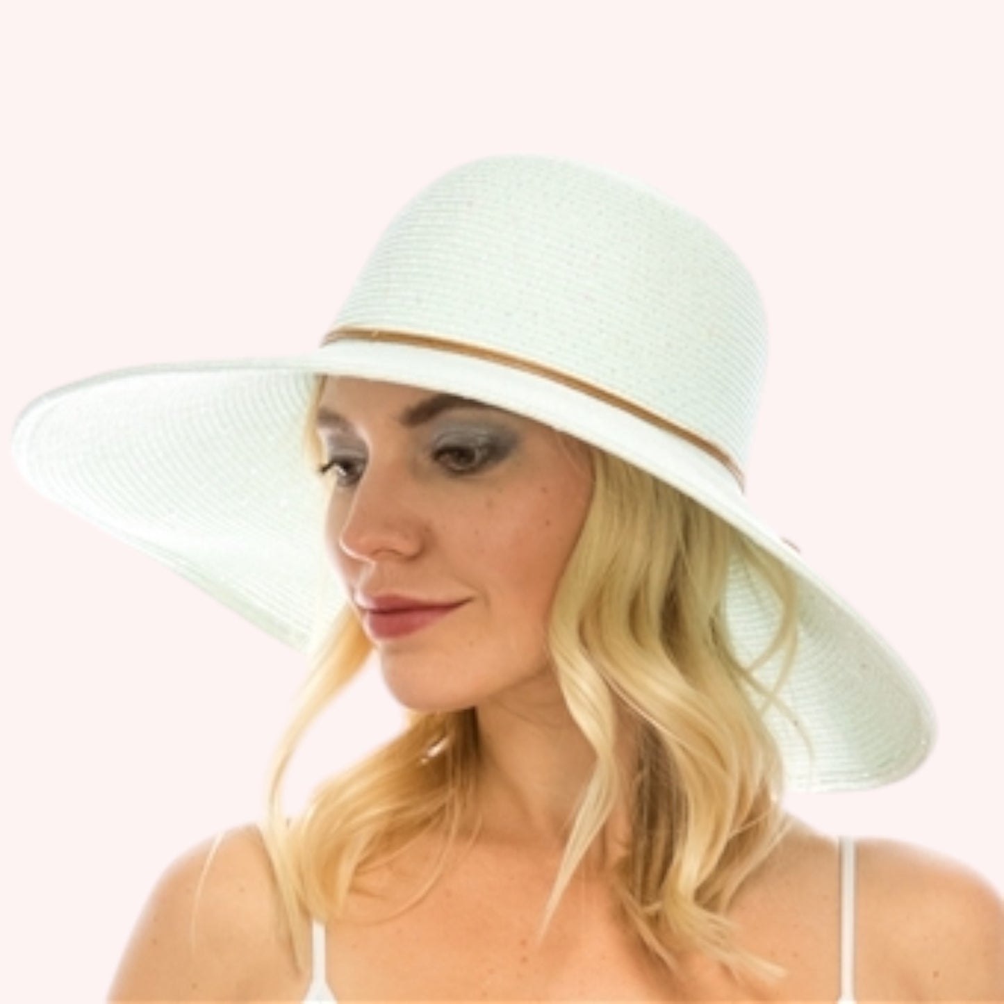 Shimmery Lampshade Straw Hat β Elegant & UP