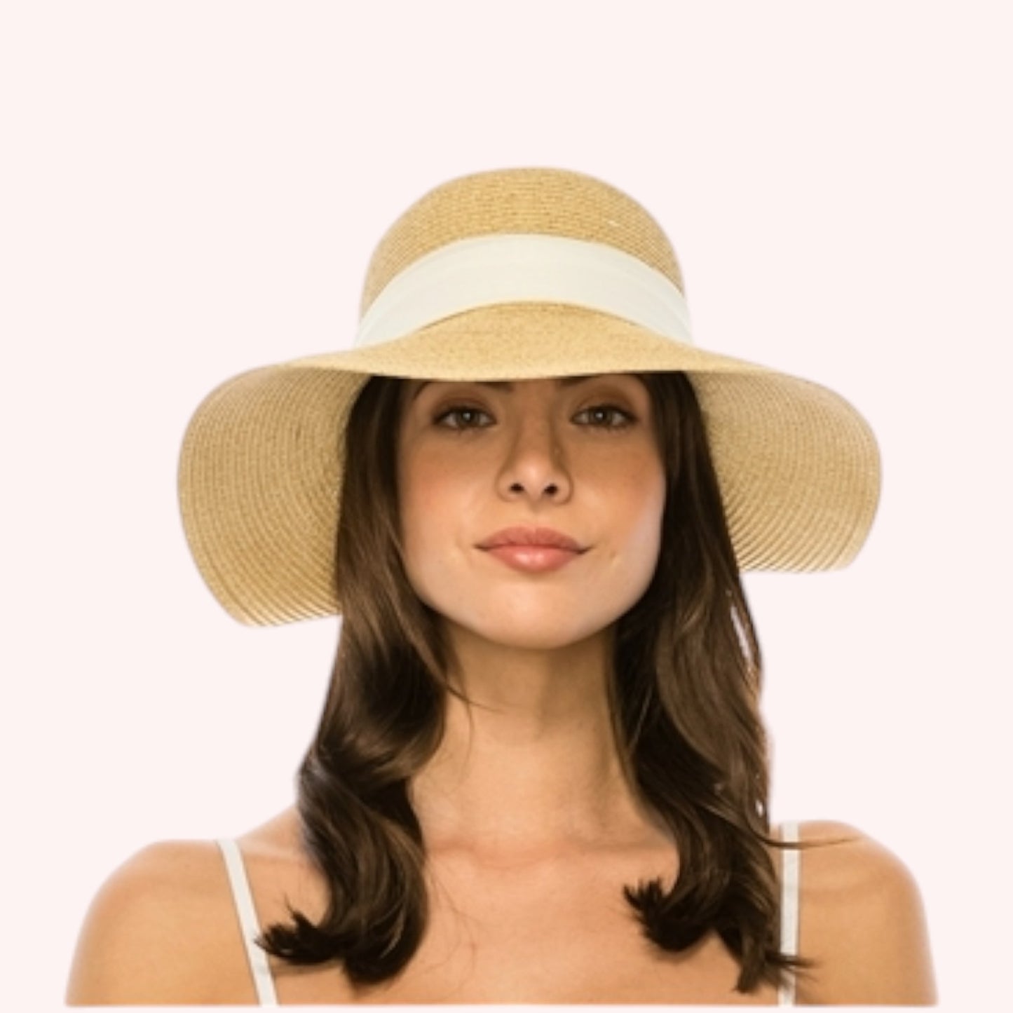 Lampshade Sun Hat w/ Tie-Back Sash β Elegant & UPF 50+