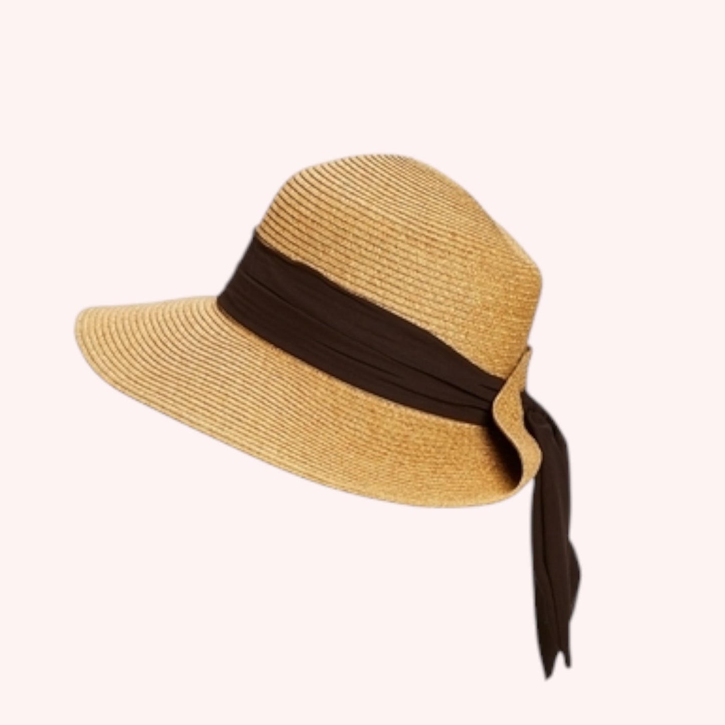 Lampshade Sun Hat w/ Tie-Back Sash β Elegant & UPF 50+