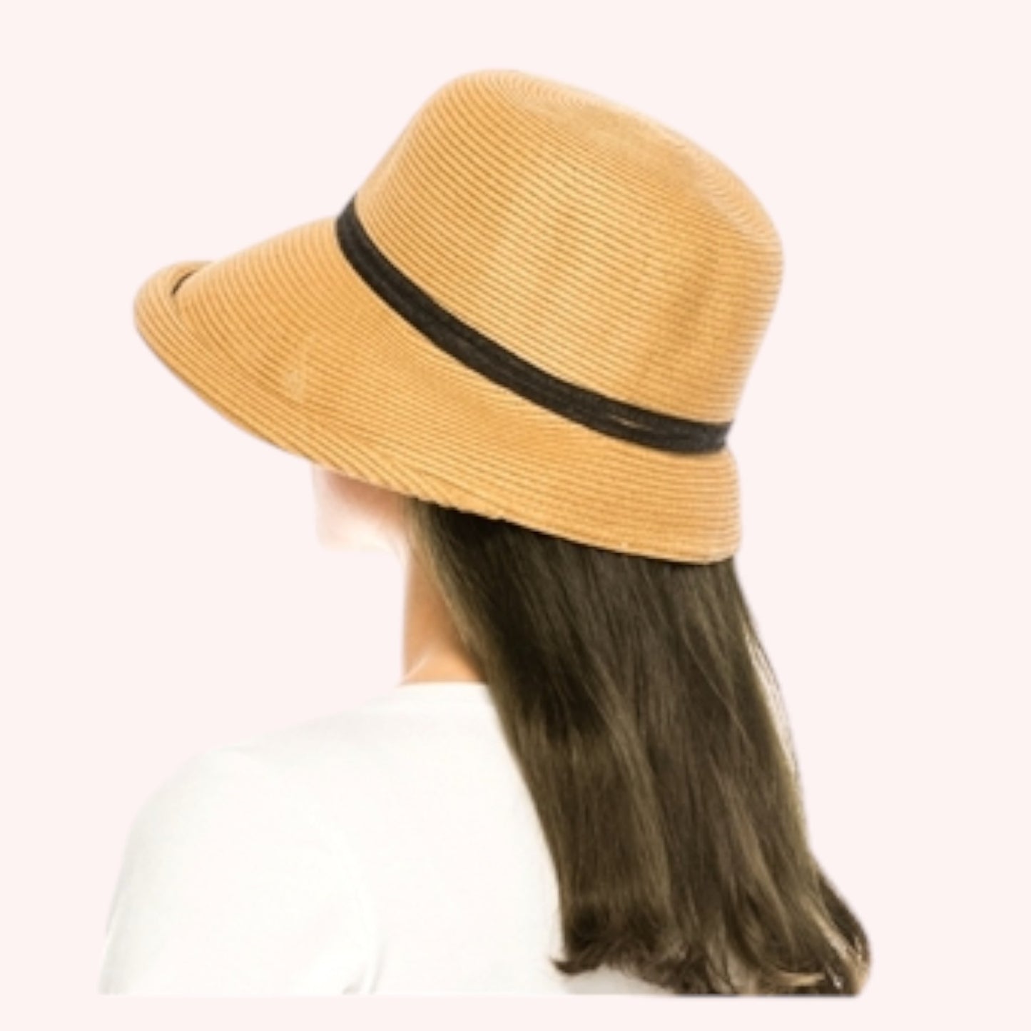 Straw Cloche Hat w/ Front Brim Curl β Chic & Packable