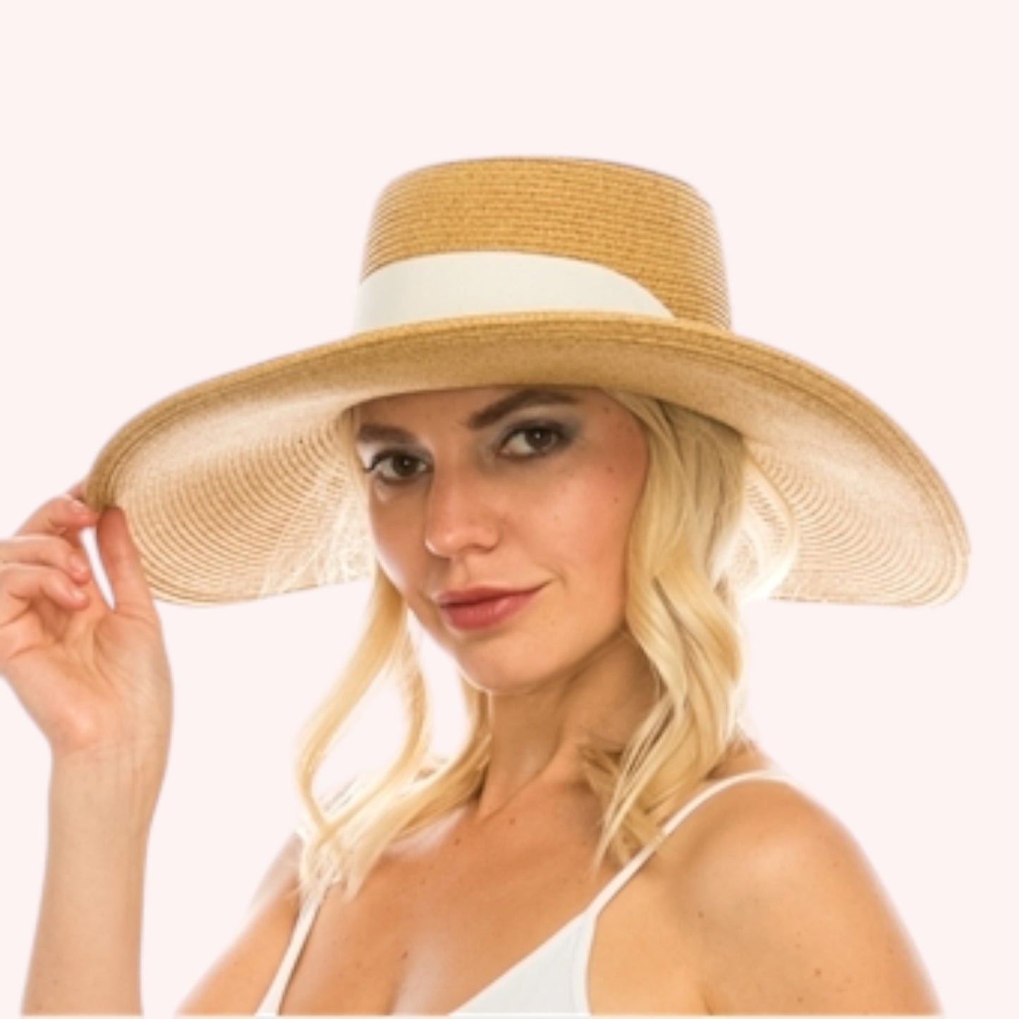 Wide Brim Gambler Hat w/ Sash β Elegant & UPF 50+