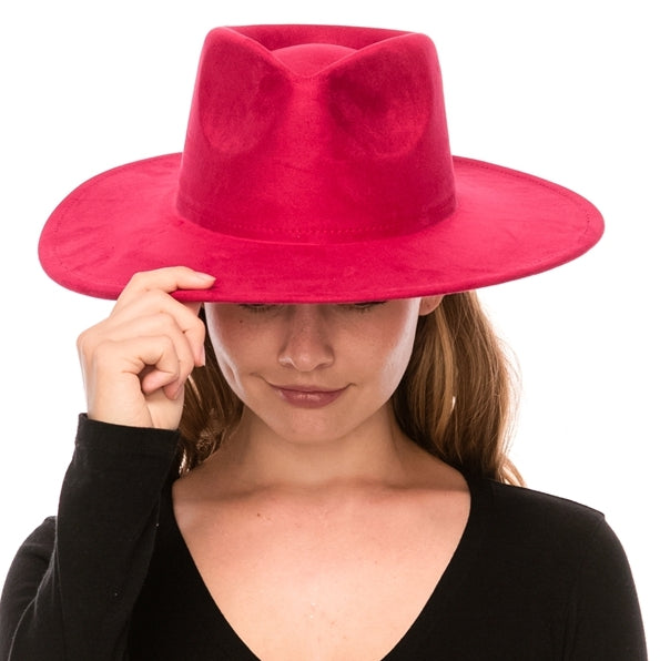 Vegan Suede Wide Brim Rancher Hat