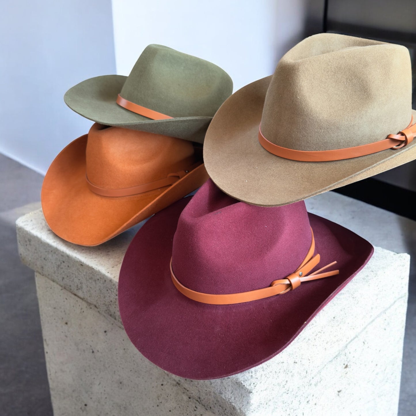 Premium Australian Wool Cowboy Hat with Leather Band