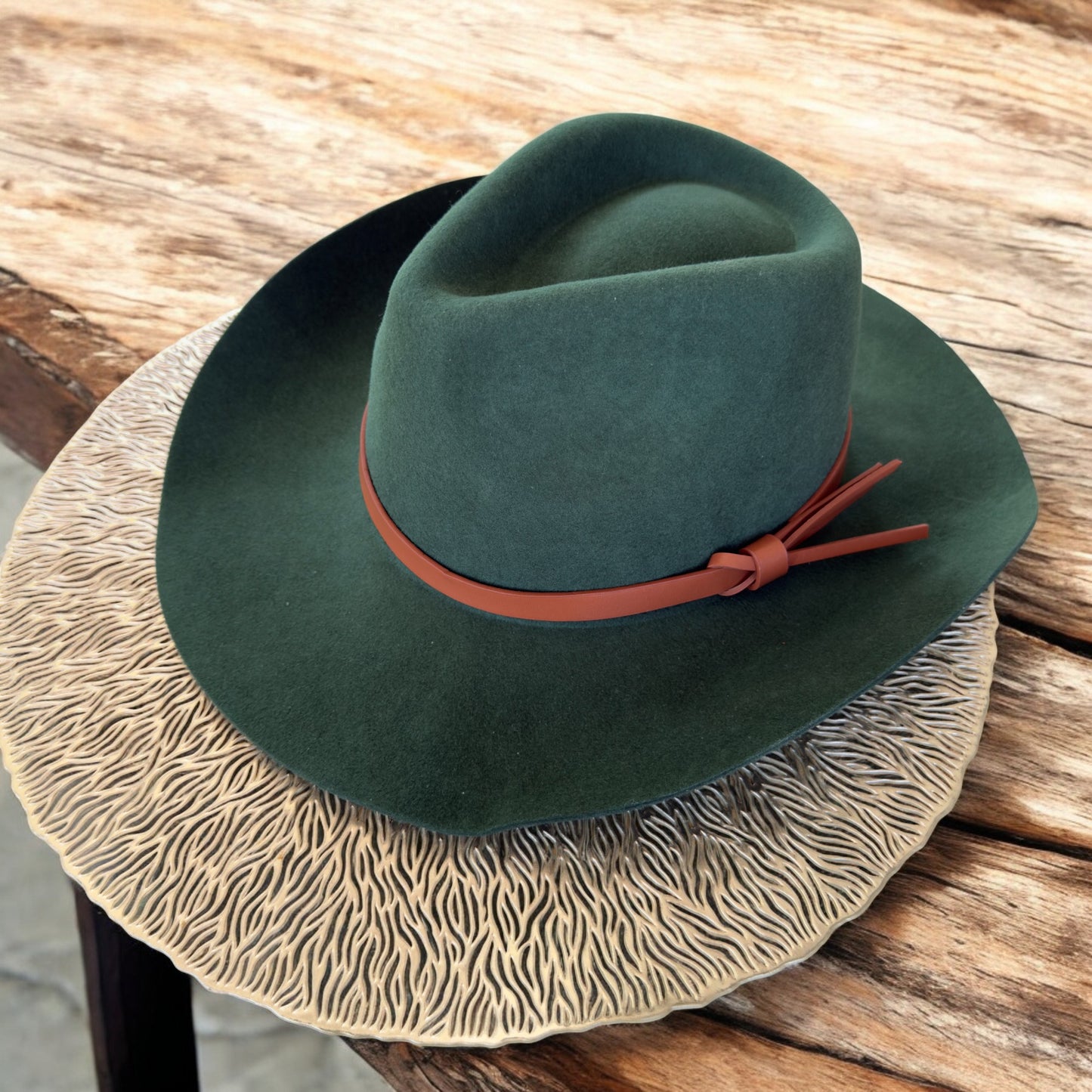 Premium Australian Wool Cowboy Hat with Leather Band