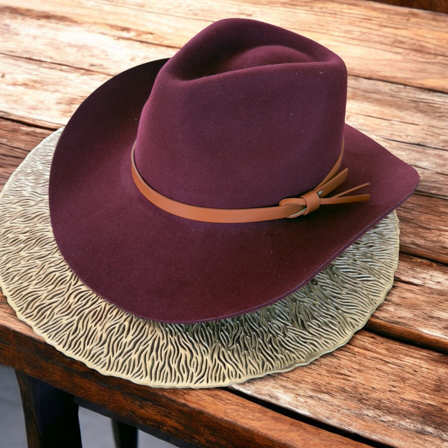 Premium Australian Wool Cowboy Hat with Leather Band