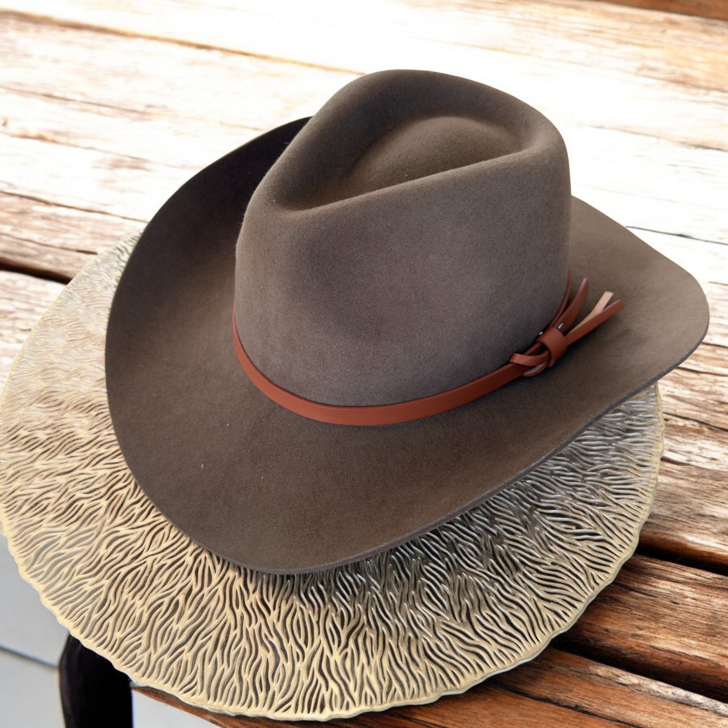 Premium Australian Wool Cowboy Hat with Leather Band