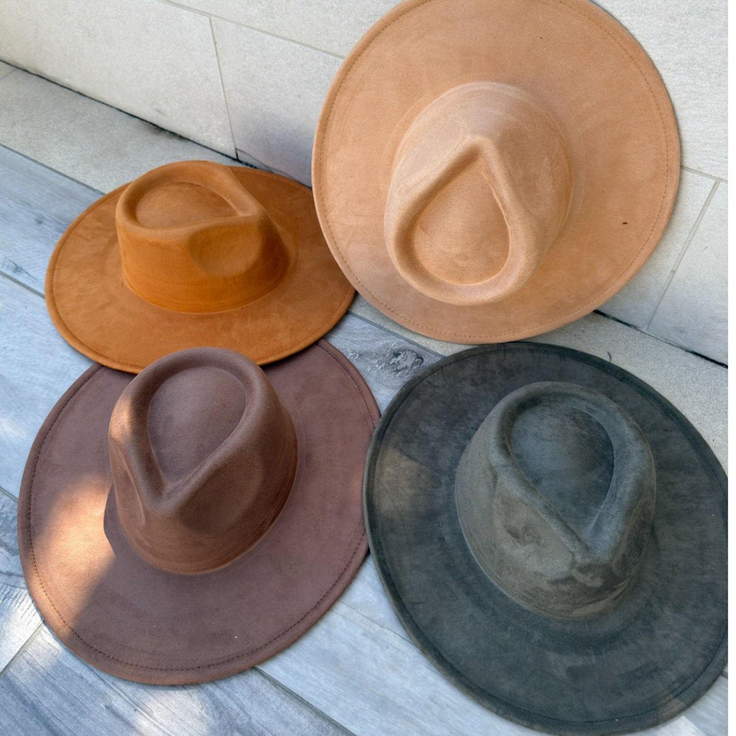 Vegan Suede Wide Brim Rancher Hat