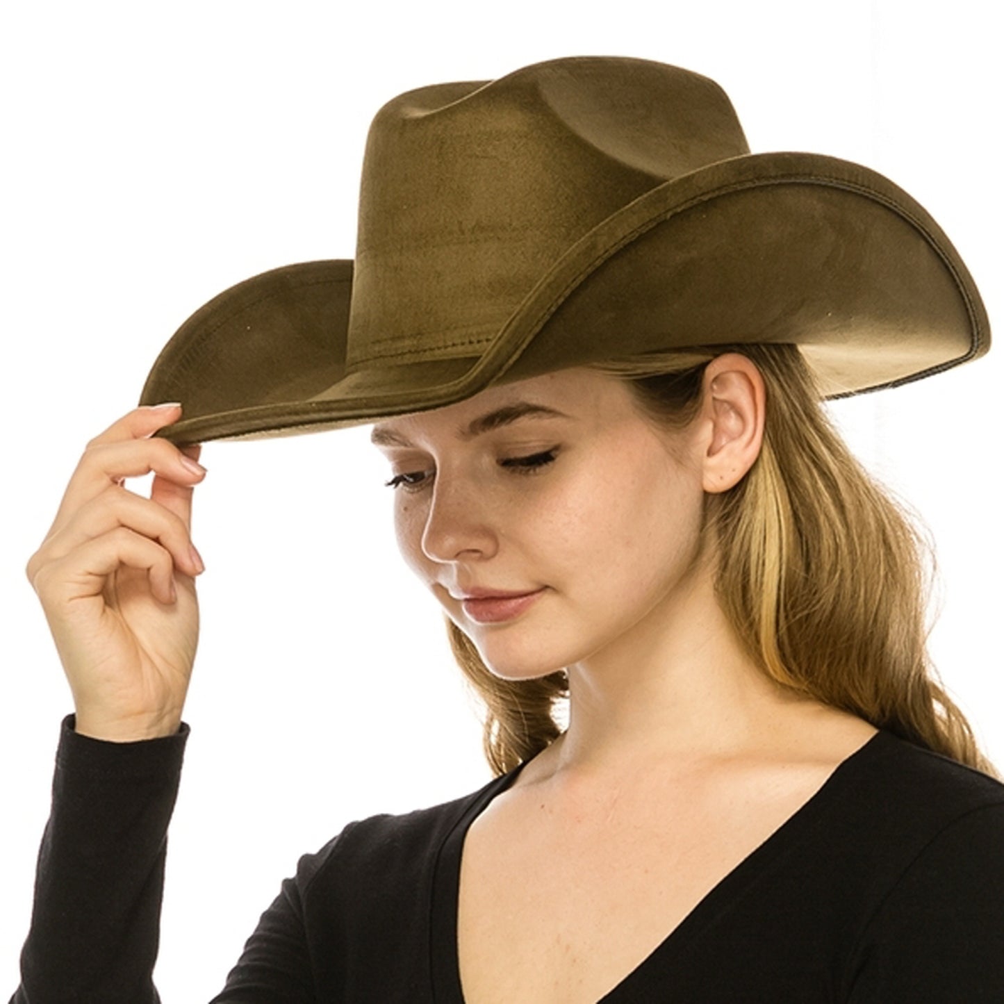 Vegan Suede Cattleman Cowboy Hat