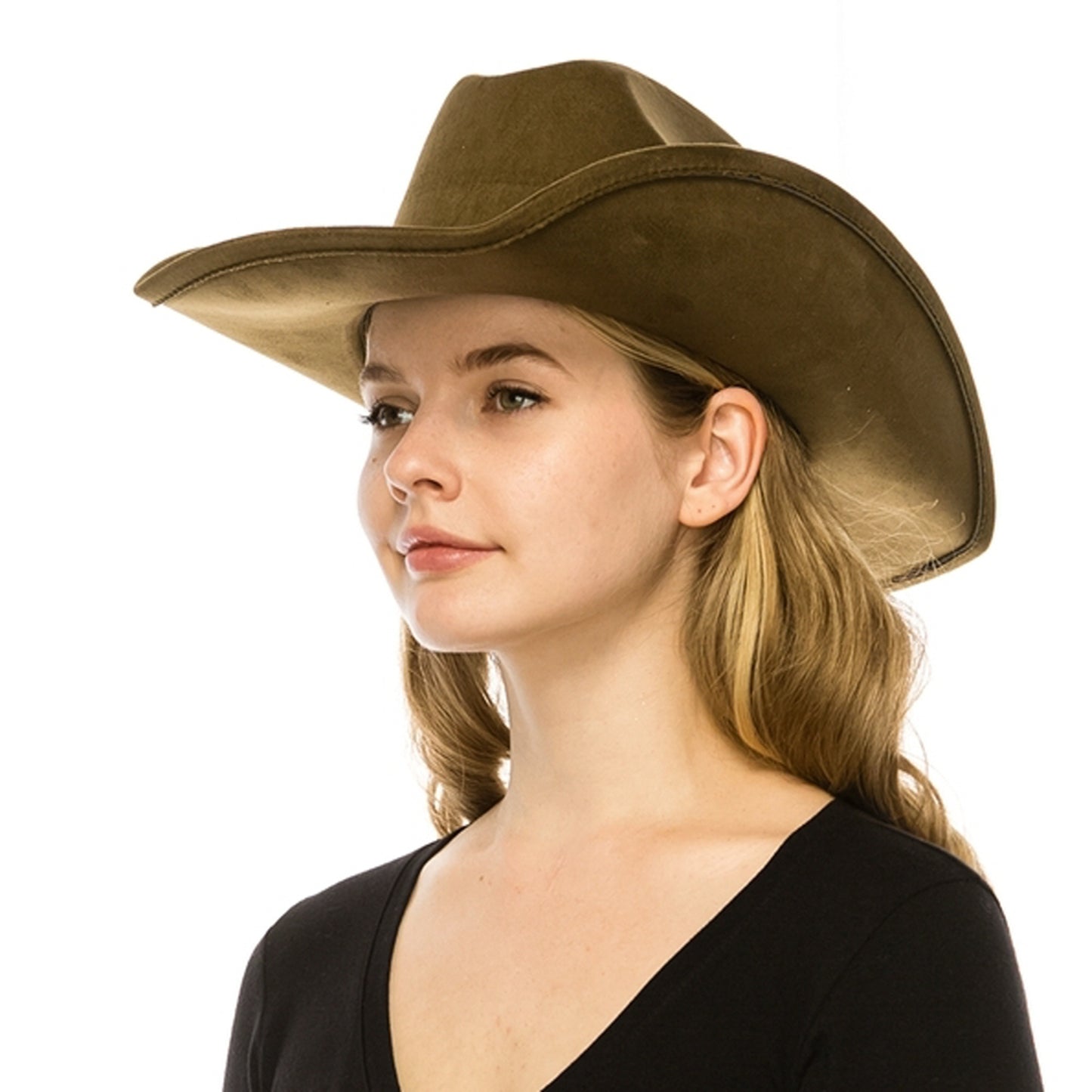 Vegan Suede Cattleman Cowboy Hat