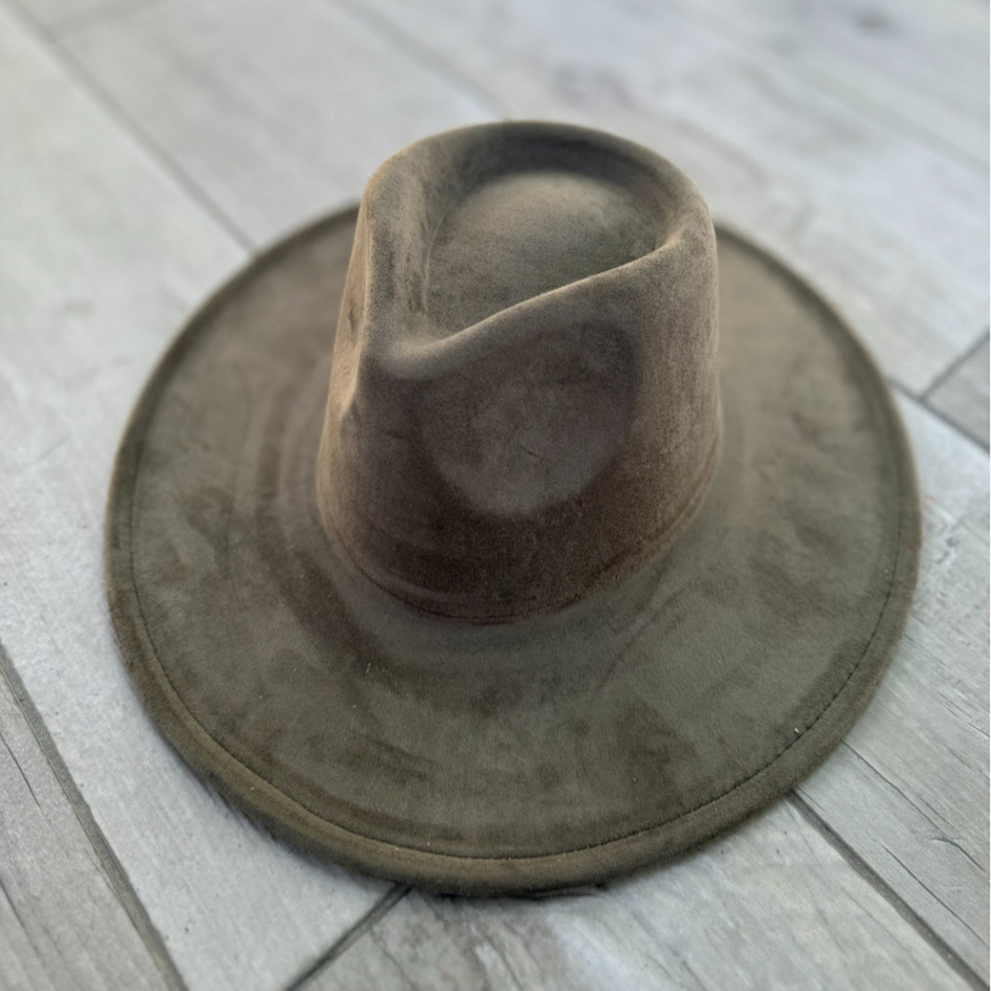 Vegan Suede Wide Brim Rancher Hat