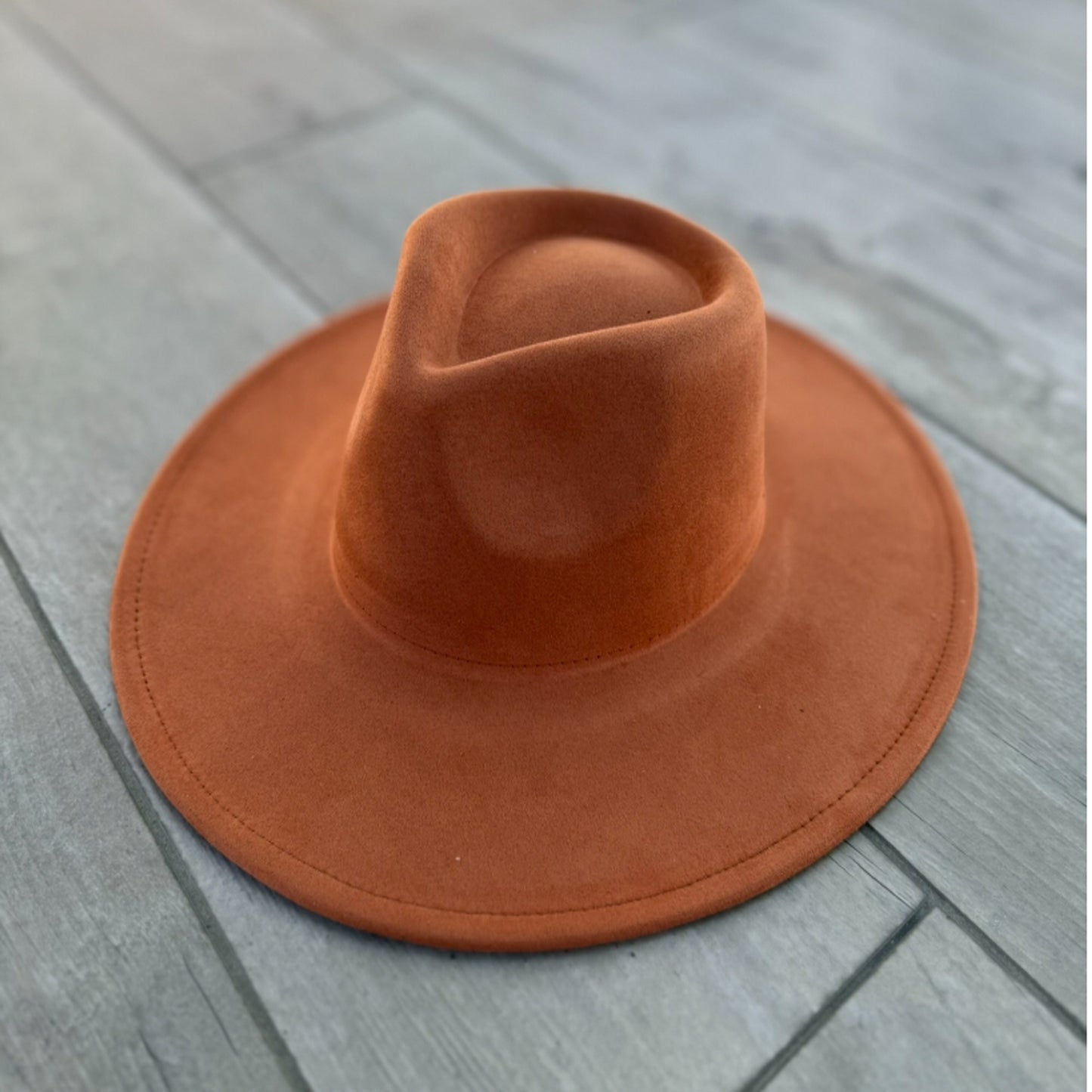 Vegan Suede Wide Brim Rancher Hat