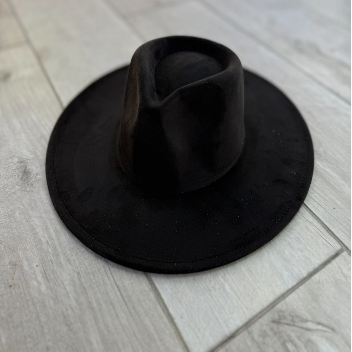 Vegan Suede Wide Brim Rancher Hat