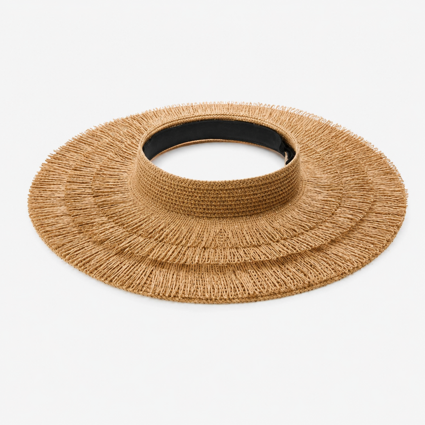 Beachy Fringe Crownless Straw Visor
