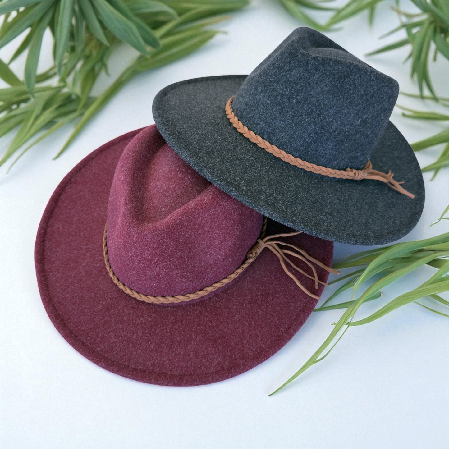 Felt Hat with Braided Leather Band