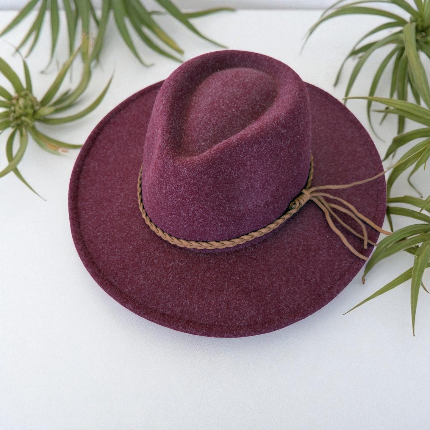 Felt Hat with Braided Leather Band