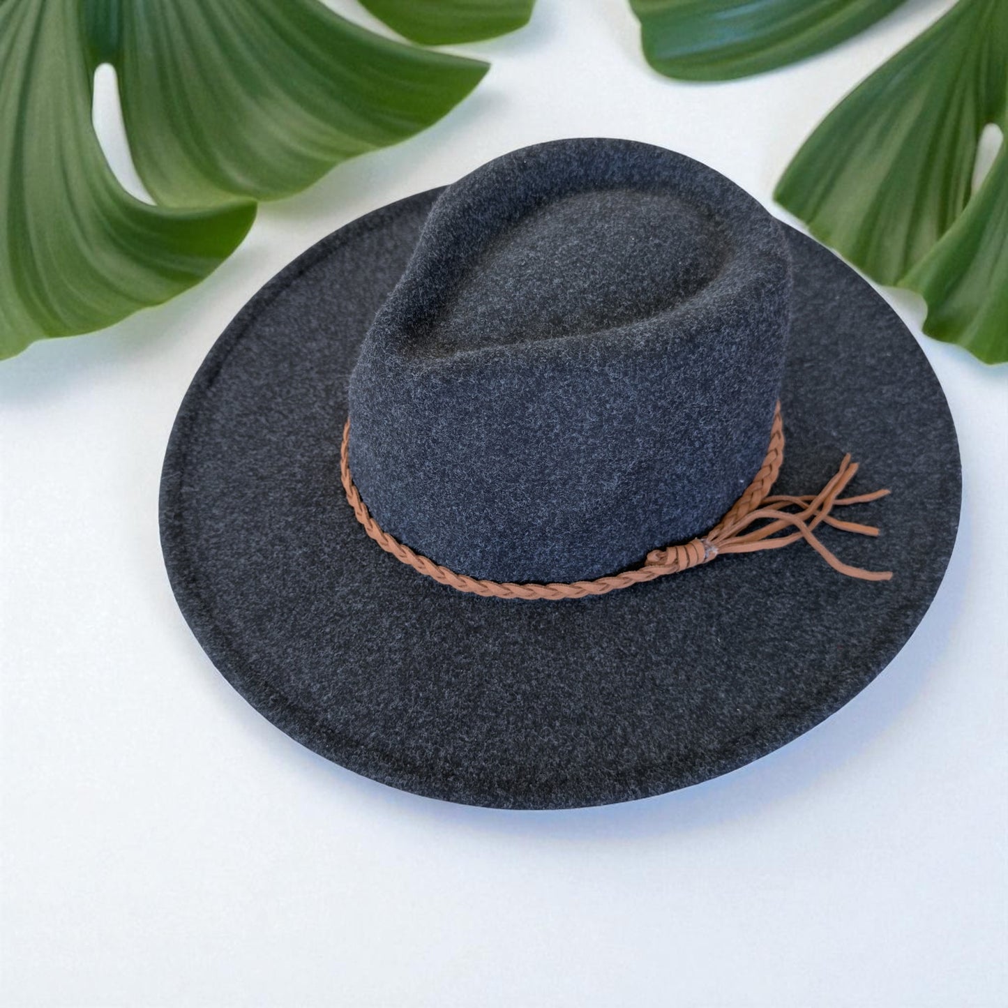 Felt Hat with Braided Leather Band