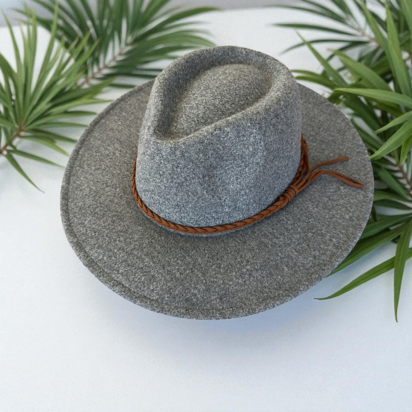 Felt Hat with Braided Leather Band