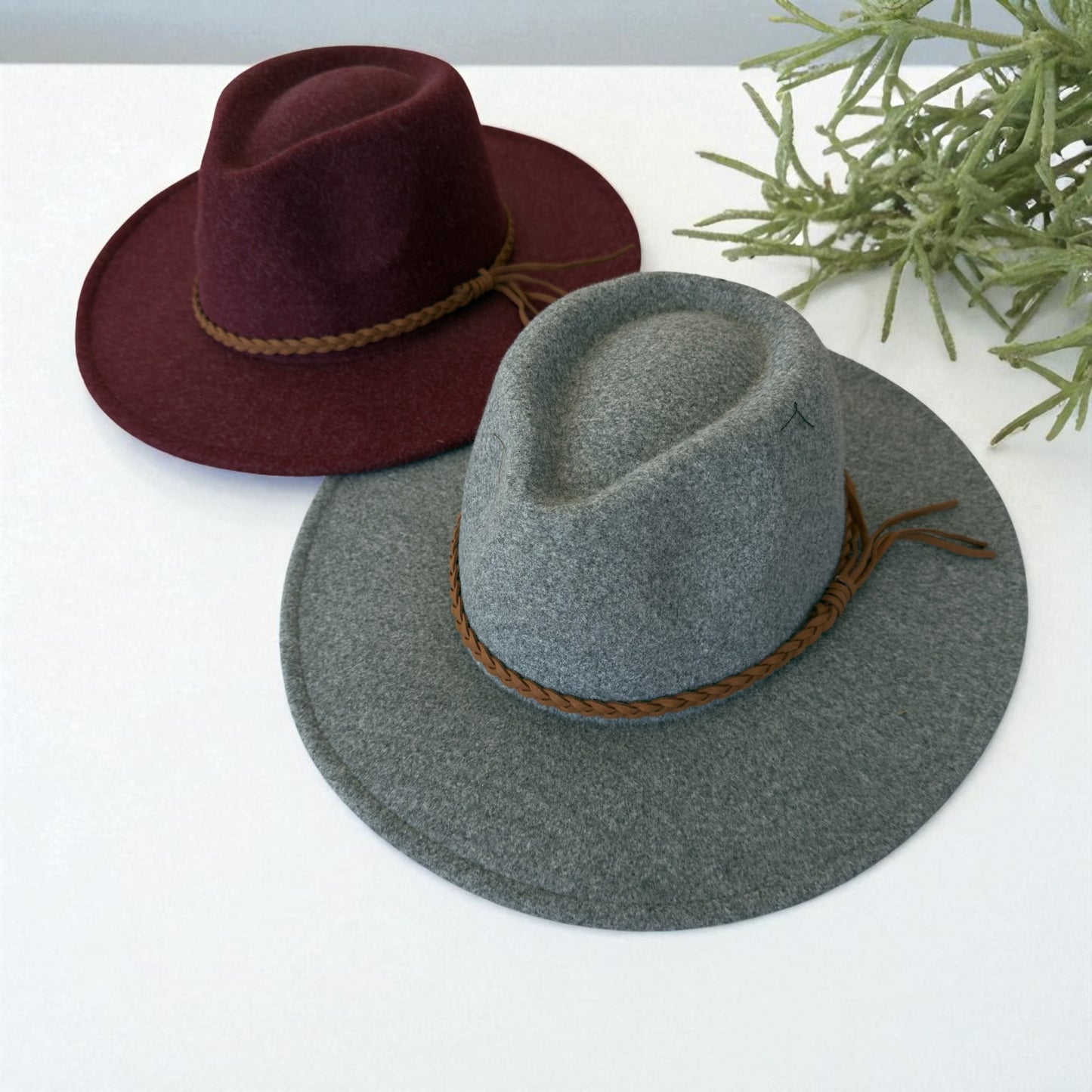 Felt Hat with Braided Leather Band