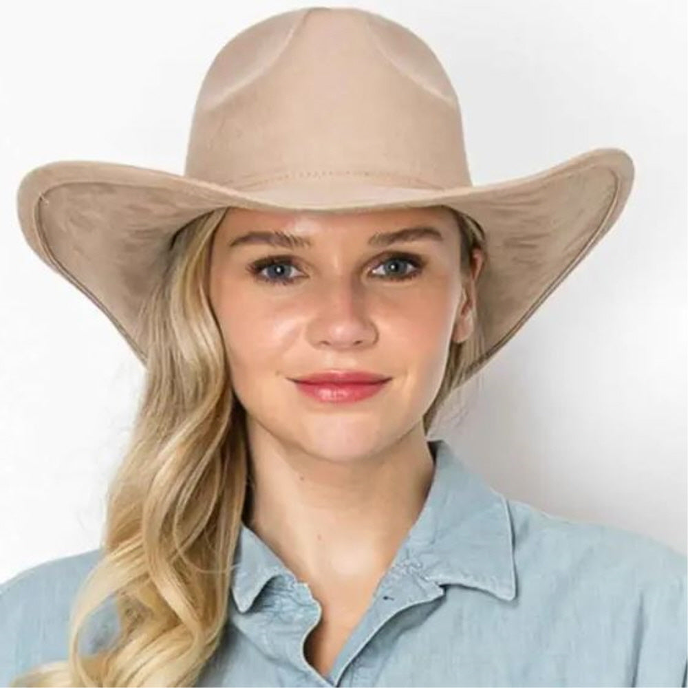 VEGAN SUEDE COWBOY HAT