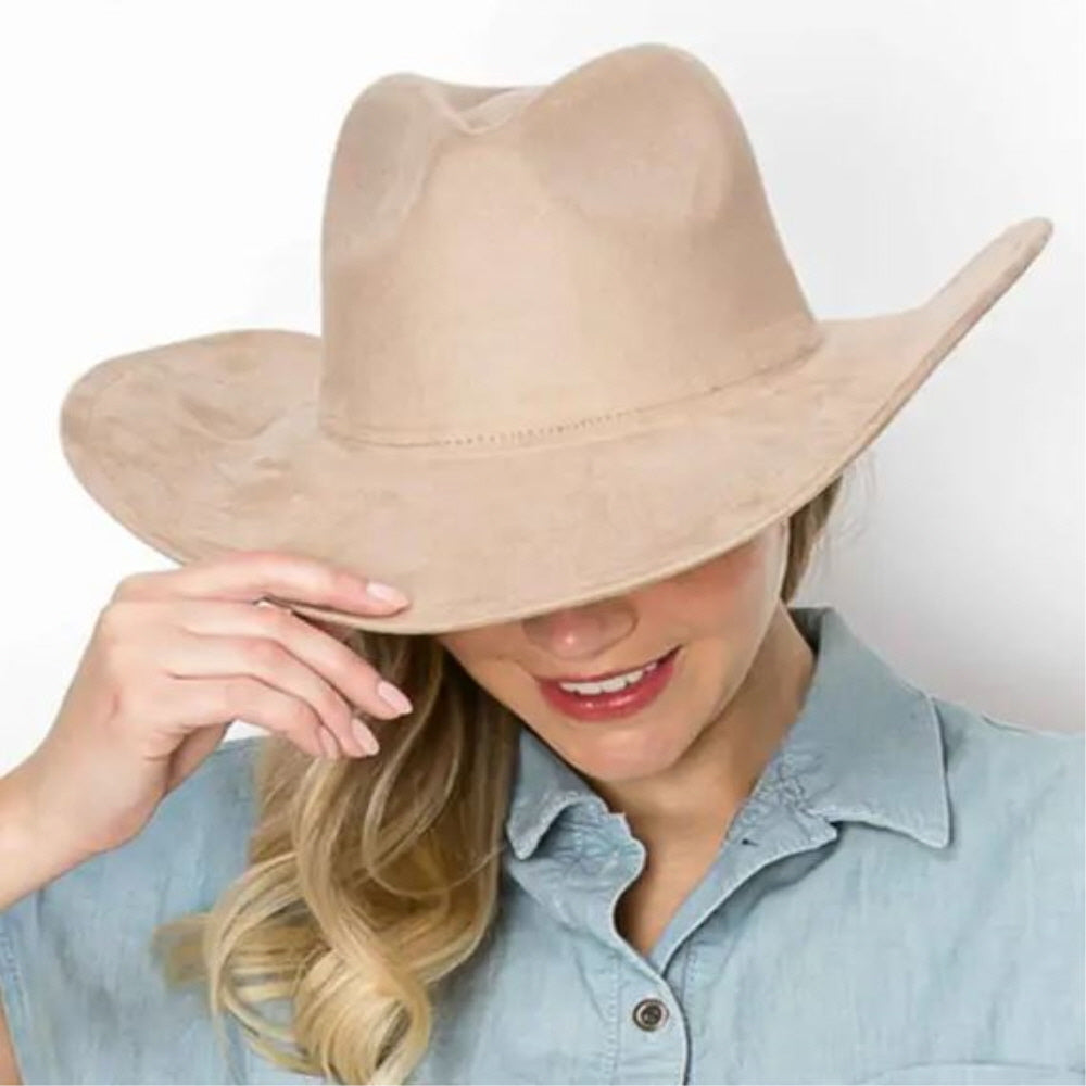 VEGAN SUEDE COWBOY HAT