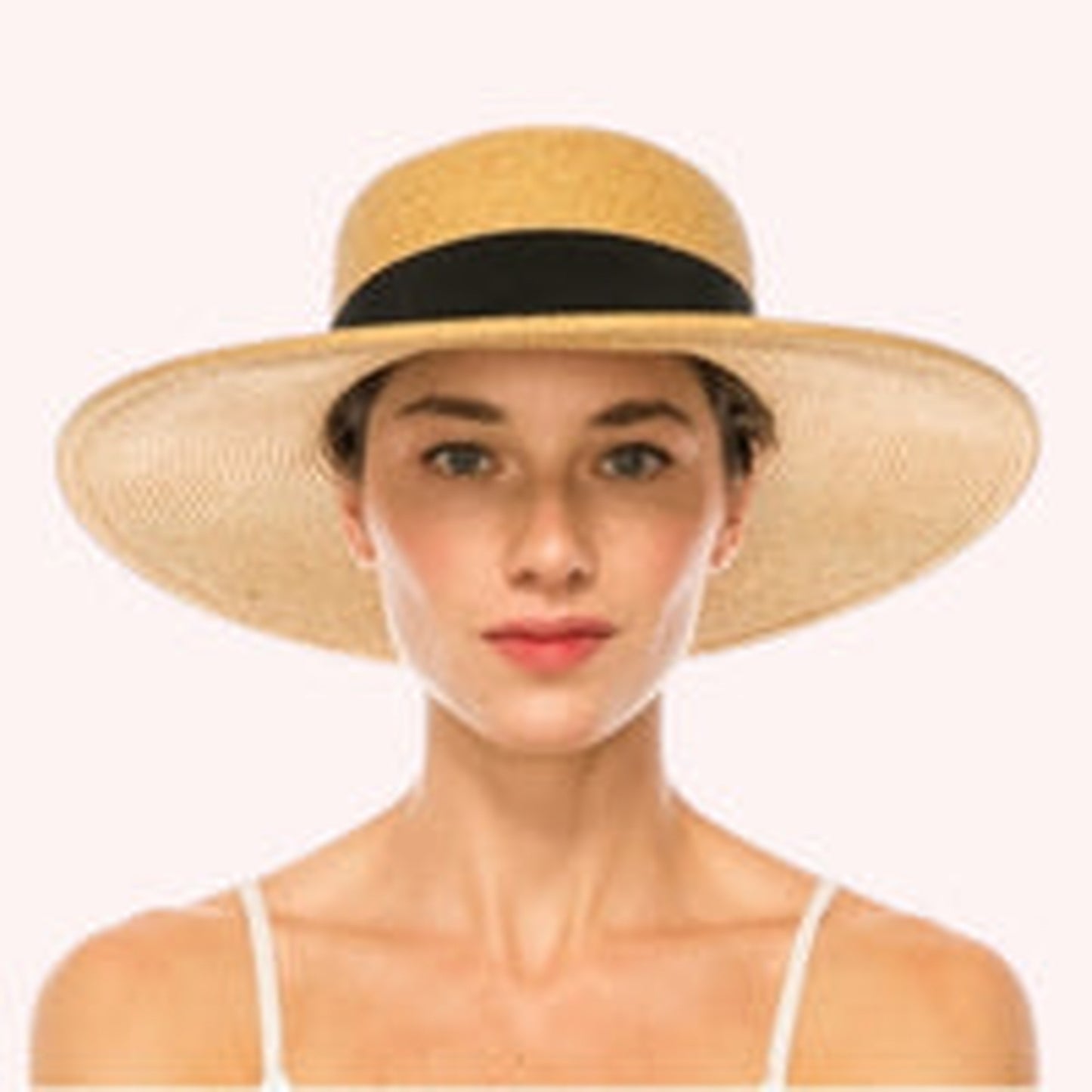 Straw Sun Hat w/ 2-Tone Band